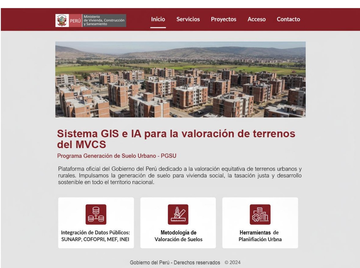 Implementación de Sistema vía GIS e IA para la valoración de terrenos del MVCS